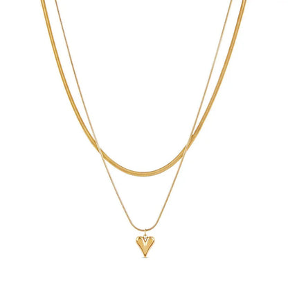 Mix of Carved Heart Necklaces Plated in 18K Gold
