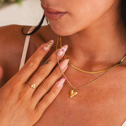 Mix of Carved Heart Necklaces Plated in 18K Gold