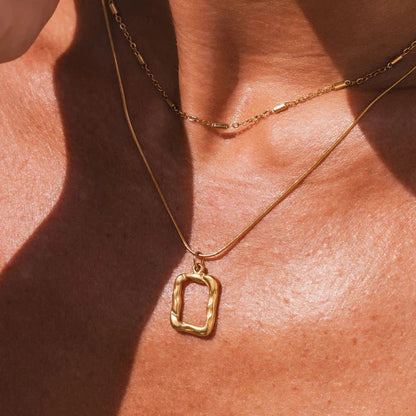 Mix of Abstract Pendant Necklaces Plated in 18K Gold