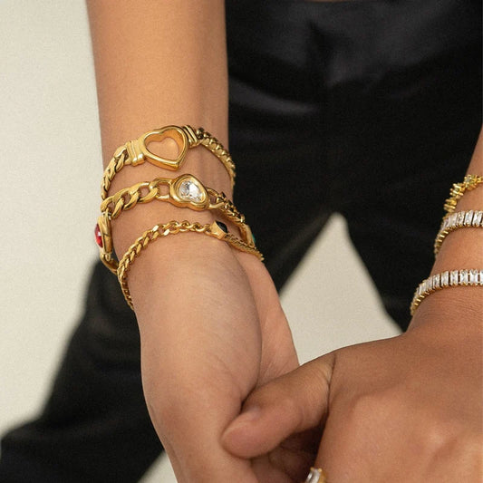 Minimalist Heart Bracelet 18K Gold Plated