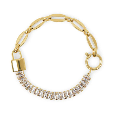 Lock Riviera Baguette Bracelet 18K Gold Plated